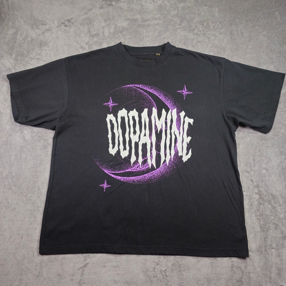 PacSun T-Shirt Mens XL Black Dopamine Graphic Purple Moon Streetwear Tee
